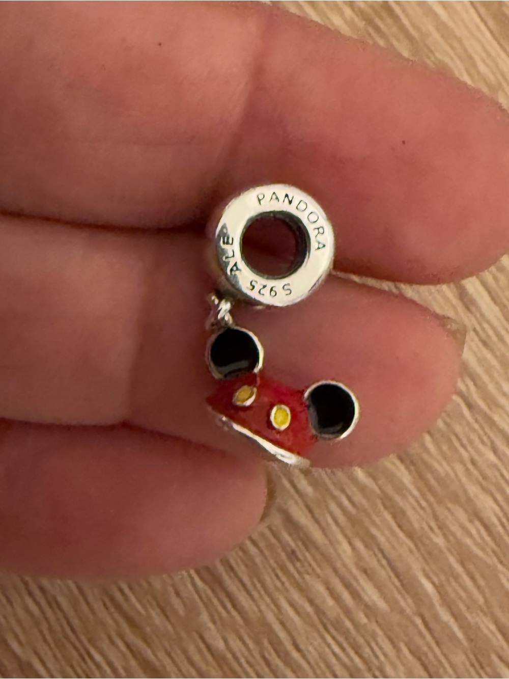 Pandora Red Mickey Hat Charm with Black Ears